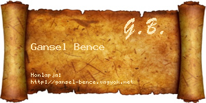 Gansel Bence névjegykártya